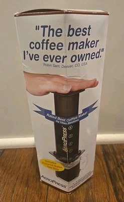 AEROPRESS COFFEE PRESS FRENCH PRESSO 1-3 杯 + 350 过滤器,全新美国制造 — 第 1/4 张图片