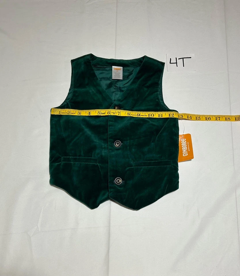 Chaleco de terciopelo sin mangas verde bosque noble Gymboree bebé niño pequeño nuevo con etiquetas vacaciones Foto 1 de 4