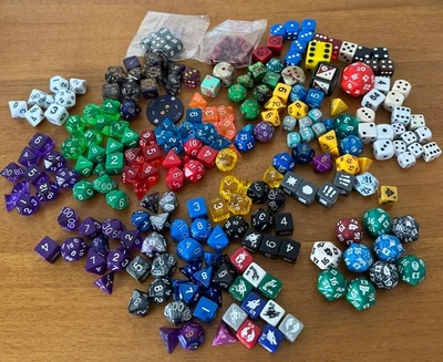 Huge Lot Of 100 Dice, Including Polyhedral Dice For RPGs. Lots Of Colors - Image 1 of 4