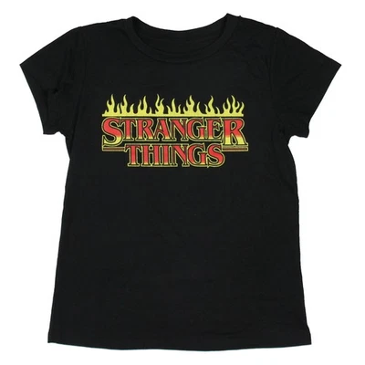 Strangers Things Girls' Youth Fire Logo Kids Graphic T Shirt (XXS, 4/5) - Image 1 of 3
