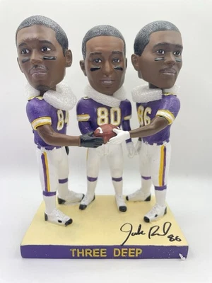 Randy Moss / Cris Carter / Jake Reed MINNESOTA VIKINGS Three Deep Bobblehead Novo Na Caixa - Imagem 1 de 4