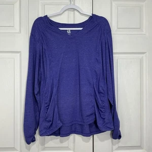 🌷 Avenue lila Langarmshirt V-Ausschnitt mit Raffung - 18/20 - Bild 1 von 7