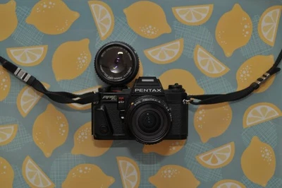 Pentax Program A - SMC KA-28mm f2.8 + SMC KM-50mm f2.0 - 35 mm SLR - Quase em perfeito estado - Imagem 1 de 4