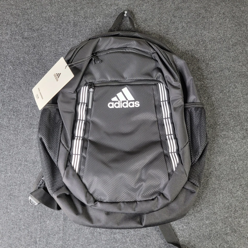 adidas Excel 6 Backpack School Laptop Bag 3-Stripes Black/White O/S 5153177