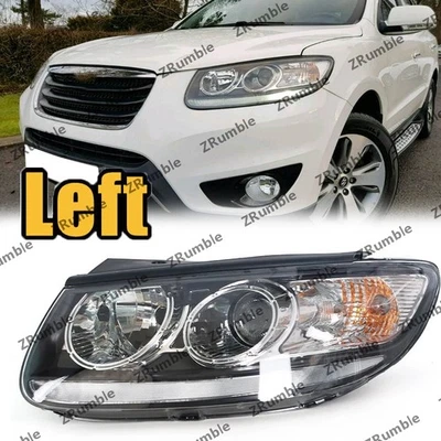 Left Front Bumper HeadLight Halogen For Hyundai Santa Fe 2007 2008 2009-2012 - image 1 of 4
