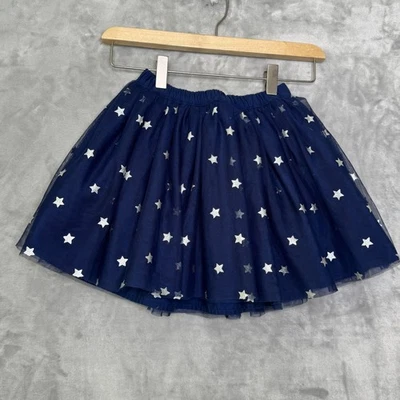 Falda Carter Niñas Talla 6 Tul Malla Plateada Estrella Superposición Fiesta Patriótica Foto 1 de 4