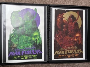 Metallica Kirk Hammett Signed Fear Fest Evil 2 Poster Set by Vance Kelly - Picture 1 of 13