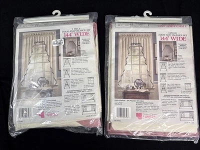 Curtains of Character Valance 3 Pieces Jabots 144” W X 45” ROSE - 2 Sets - Image 1 of 4