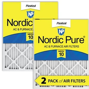 14x20x1 (13_1/2x19_1/2) Pleated MERV 10 Air Filters 2 Pack - Picture 1 of 7