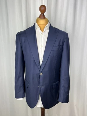 Шерстяное темно-синее однотонное спортивное пальто Raffaele CARUSO x Loro Piana 44US54IT - Изображение 1 из 4