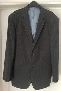 William Hunt Savile Row Men’s Brown & Navy Blue Pattern Jacket Blazer Size 44R - Picture 1 of 3