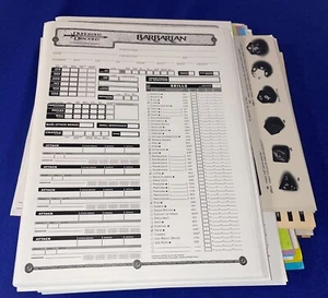 LOT- 2+lbs of Dungeons & Dragons RPG Wizards of Coast Character Sheets - Foto 1 di 5