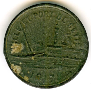 # FRANCE 1917 ☆ 10 CENTS • CETTE, VILLE ET PORT • FRENCH EMERGENCY COIN ☆ ☆C9319 - Picture 1 of 3