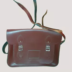 Bolso de Mano Cartera Cuero Granate Vintage The Cambridge Company Correa Ajustable - Imagen 1 de 8