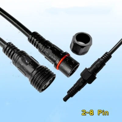 IP68 2-8 Pin Plug Connector Socket Waterproof Electrical Cable Wire Junction Box - Image 1 of 4