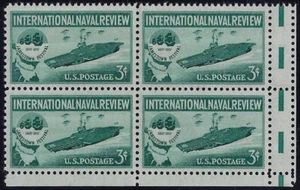 1091 Miscut Gutter Snipe Error/EFO Block "International Naval Review" Mint NH - Bild 1 von 1