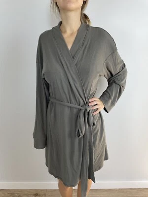 SKIMS Olive Green Grey Waffle Knit Wrap Robe XL Juniper Cardigan Belted - Image 1 of 4