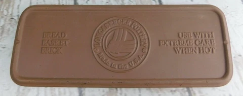 Vintage LONGABERGER Bread Basket Warming Brick 11"X4-1/4" Cover