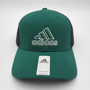 Adidas Structured Mesh Snapback Hat Mens Collegiate Green Black White Adjustable - Picture 1 of 7