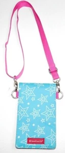 AMERICAN GIRL CROSSBODY BAG WALLET PURSE BLUE PINK STARS ADJUSTABLE STRAP nwot - Picture 1 of 10