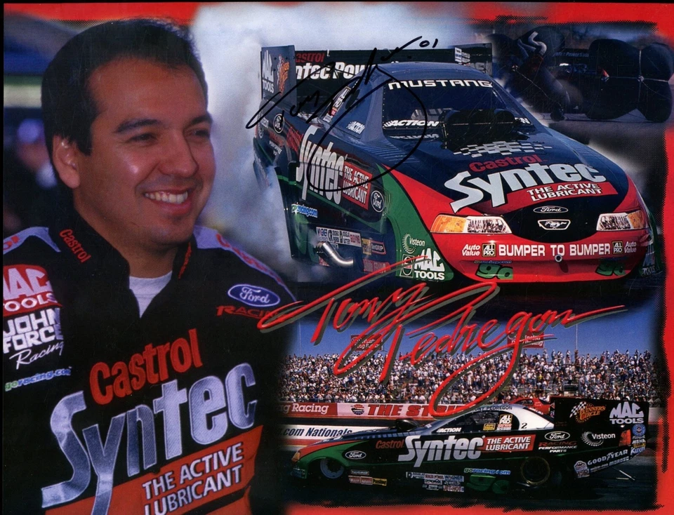 Tarjeta de héroe firmada por Tony Pedregon NHRA Racing Foto 1 de 2