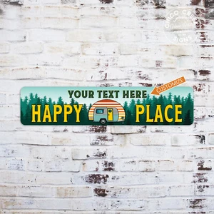 Personalized Camper Sign RV Happy Place Van Life Camp Trailer Decor 104182002015 - Picture 1 of 7