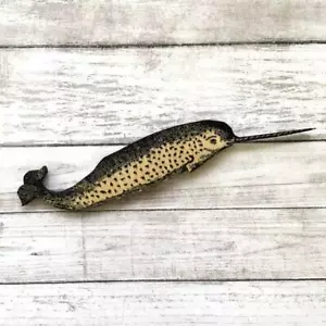 Narwhal Fridge Magnet Antique Image Birch Wood Made USA Laser Etched - Picture 1 of 1