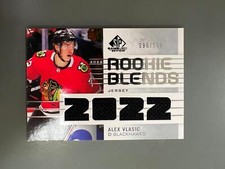Alex Vlasic 2022/23 SP Game Used Jersey Relic Rookie Blends #96/150 Blackhawk A9