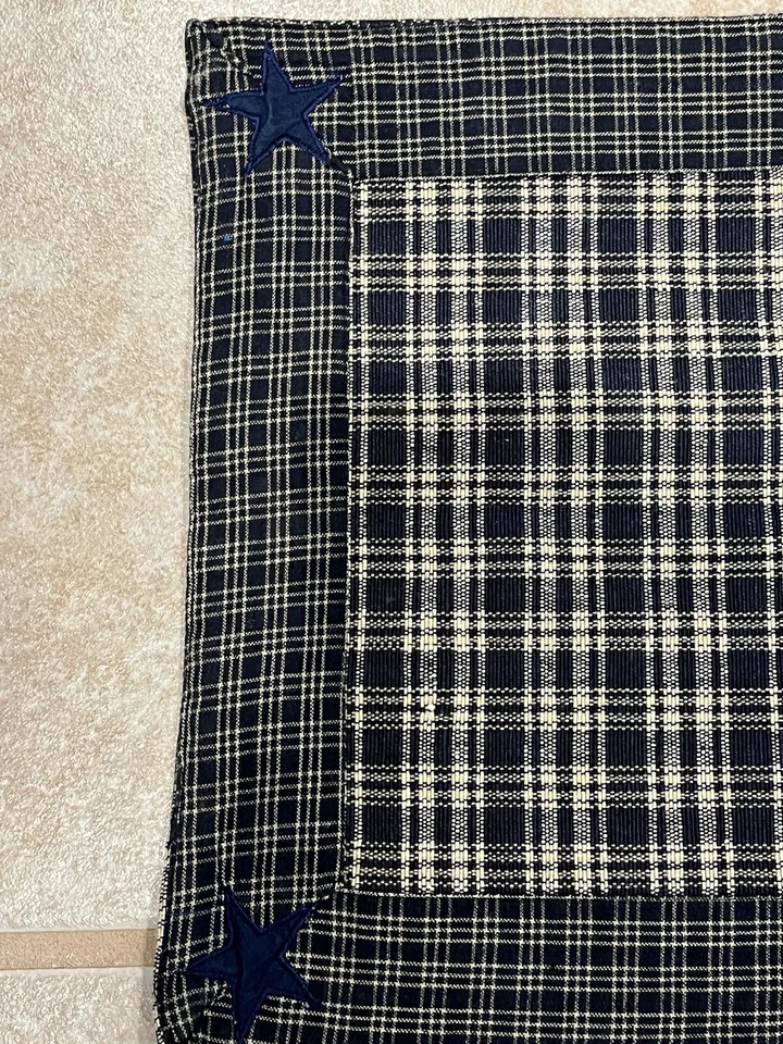 Nancy’s Nook By. Victorian Heart Navy Blue/Tan Plaid Table Runner  - Image 1 of 4