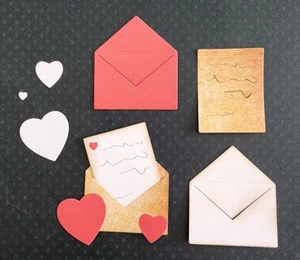 Love Letter Envelope Hearts Valentine's Day Post Note Metal Dies Standard Thin - Picture 1 of 2