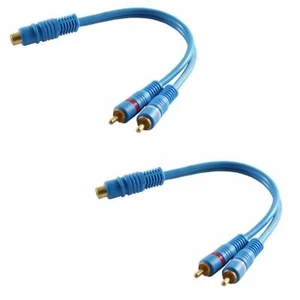 2 Stück Premium Cinch Y-Kabel Subwooferkabel Y Adapter Verteiler Chinch RCA CAR - Bild 1 von 3