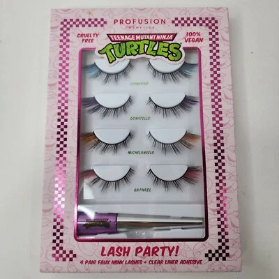 Profusion Cosmetics 40th Anniversary Ninja Turtle 4 Pair Faux Mink Eyelashes New - Image 1 of 4