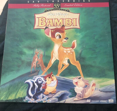 "Bambi" CAV 55th Anniversary Laserdisc LD - Walt Disney Masterpiece Animated Foto 1 de 4