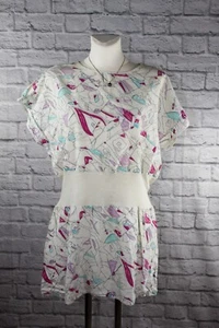 Damen Minikleid Tenniskleid weiß TRUE VINTAGE women's short-sleeved dress 80's - Picture 1 of 7