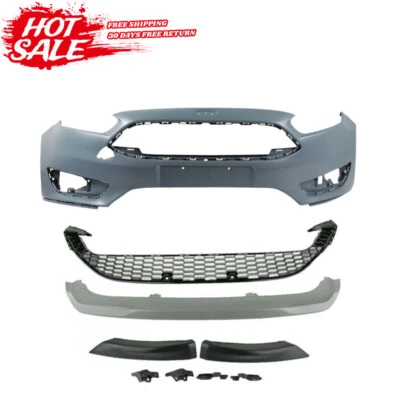 For 2015-2018 Ford Focus Front Lower Grille & Front Bumper Cover & Front Lips x3 - Image 1 of 4