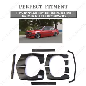 FRP GRD PD Style Front Lip Fender Side Skirts Rear Wing for 84-91 BMW E30 Coupe - Bild 1 von 24