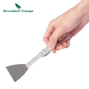 Hot Titanium Folding Spatula Camping Frying Shovel Small Kitchen Cookware - Picture 1 of 22
