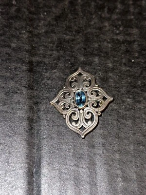 Broche prendedor James Avery raro retirado plata esterlina topacio azul artículo patrimonial raro Foto 1 de 4