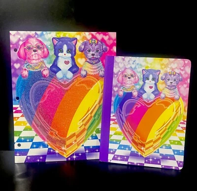 Lisa Frank Cachorro Carpeta y Composición Cuaderno Lote Perro Gatito Brillo Arco Iris Foto 1 de 4