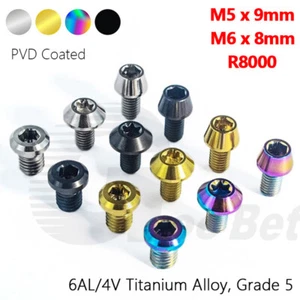 Titanium Bolts Bicycle Front / Rear Derailleur Caliper Cable Fixing M5 M6 R8000 - Picture 1 of 19