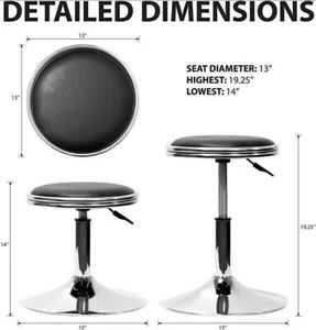 2 x Cocktail Arcade Stools Gas Lift PU Cushioned top - Picture 1 of 3