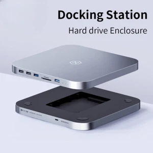 USB C Hub with Hard Drive Enclosure Type-C Docking Station for Case DP USB3.0 M2 - Picture 1 of 22