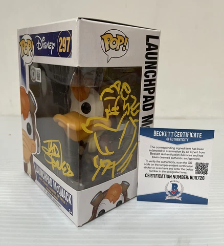 Tad Stones Signed Sketch Launchpad McQuack Funko Pop Darkwing Duck Beckett COA 4 Cover