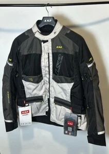 LS2 Apparel Norway Mens Jacket Black Grey Hi-Viz Yellow - Bild 1 von 9
