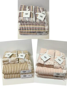 UGG LARISSA 2 Bath 2 Hand 2 Tip Towels MULTI / FALL LEAF & WHITE / ROSE CLOUD - Picture 1 of 37