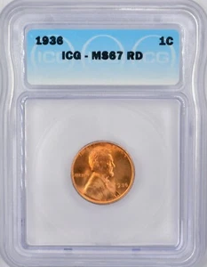 1936 P Lincoln Wheat Cent 1c - ICG MS-67 RED - Free Shipping! - Picture 1 of 4