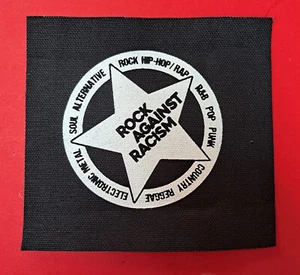 "Rock Against Racism Stoff Punk Aufnäher - Siebdruck auf Leinwand - 5""x5" - Bild 1 von 1