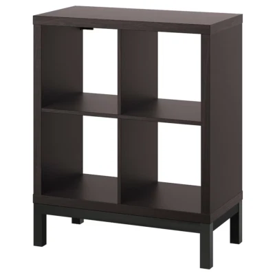 IKEA KALLAX Regal mit Untergestell flexibel schwarzbraun/schwarz 77x94 cm - Bild 1 von 4