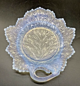 Fenton Leaf Plate Opalescent French White, 8” x 8.5”, Vintage 1942 - Picture 1 of 9