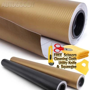 Premium 4D Gloss Carbon Fiber Vinyl Wrap Film Sticker Bubble Free Air Release - Picture 1 of 26